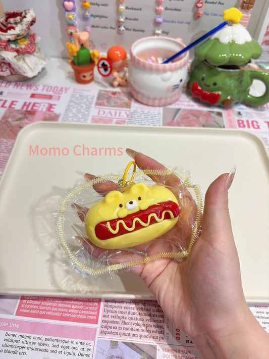 Bear Hot Dog Silicone Taba Squishy Toy
