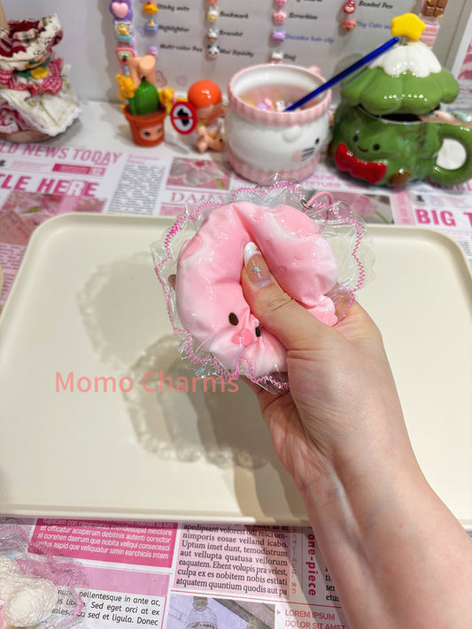 Pink Angry Pufferfish Silicone Taba Squishy Toy