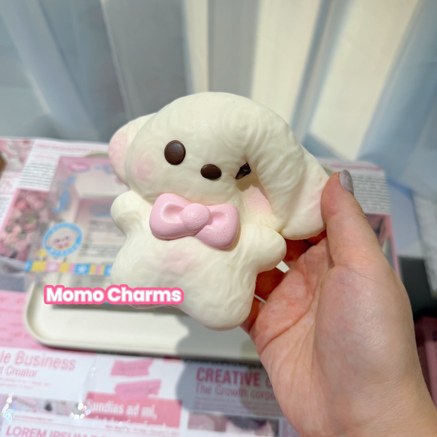 White Curly Puppy Slow-rise Squishy