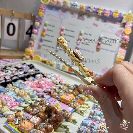 Handmade Decoden Cream Hair Clips