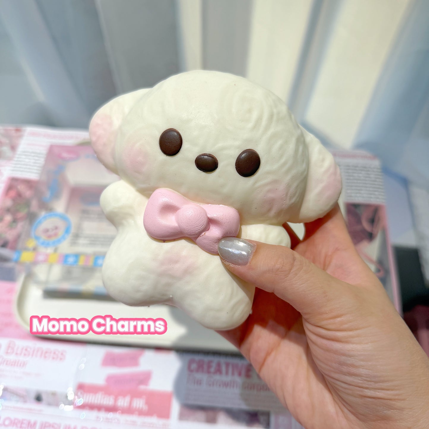 White Curly Puppy Slow-rise Squishy
