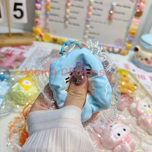 Blue Cat with Fish Taba Squishy Toy