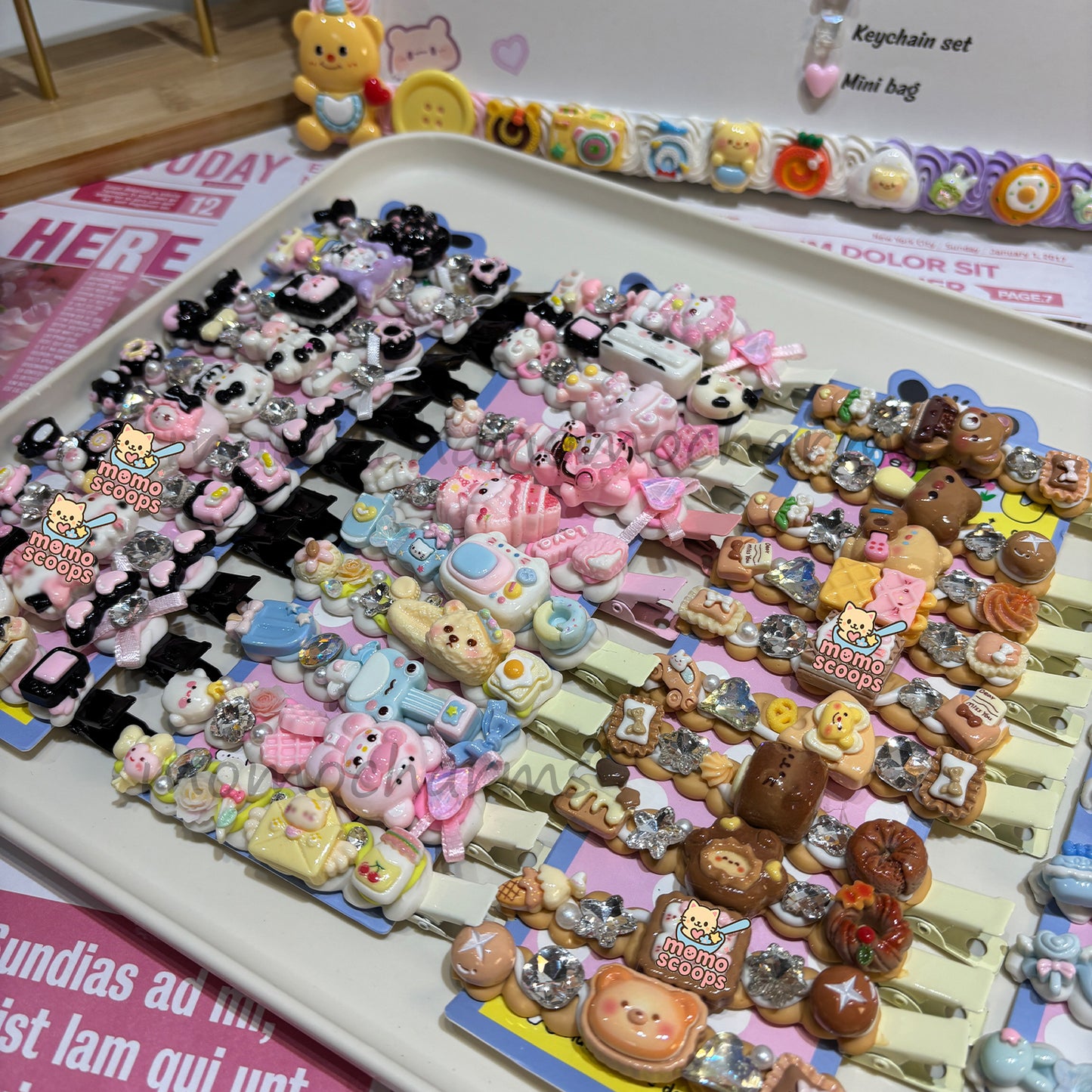 Handmade Decoden Cream Hair Clips