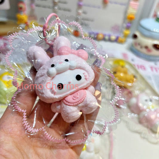 Pink & Blue Pajama Bunny Taba Squishy Toy